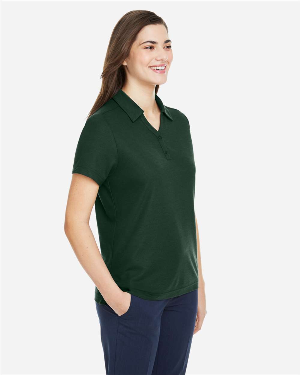 Women's Fusion ChromaSoft™ Pique Polo - OnModelSide - B280A7542 - Forest
