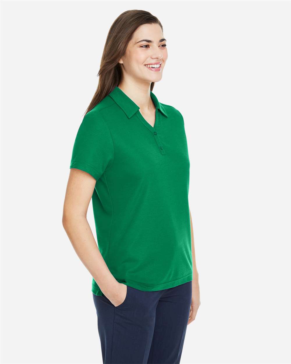 Women's Fusion ChromaSoft™ Pique Polo - OnModelSide - B280A7602 - Kelly Green