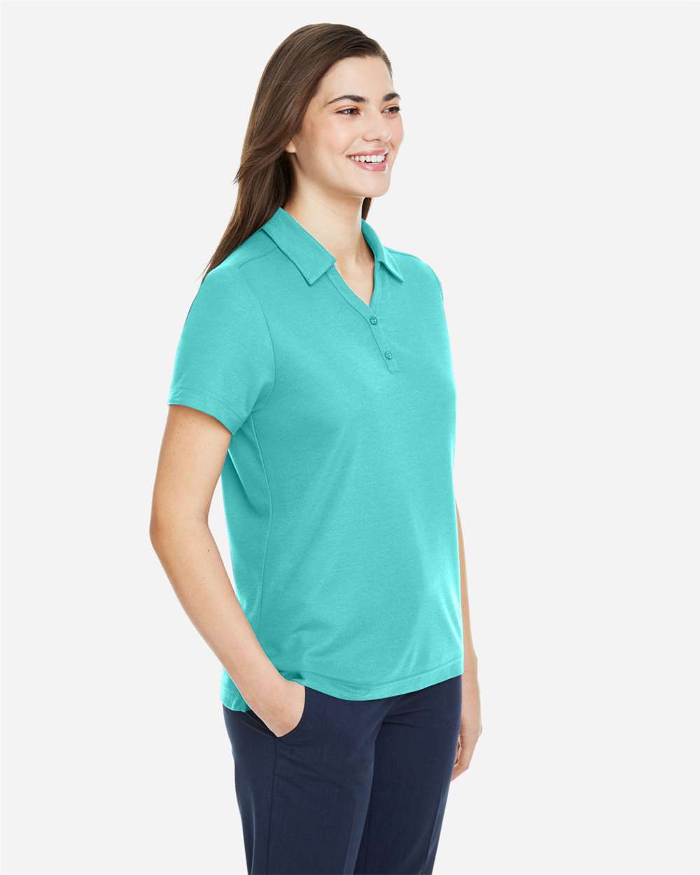Women's Fusion ChromaSoft™ Pique Polo - OnModelSide - B280A7592 - Sea Glass