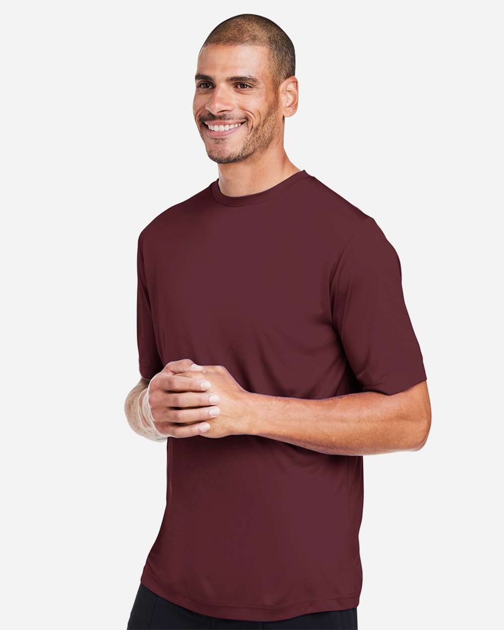 Unisex Capital Performance T-Shirt - OnModelSide - B254A7532 - Burgundy