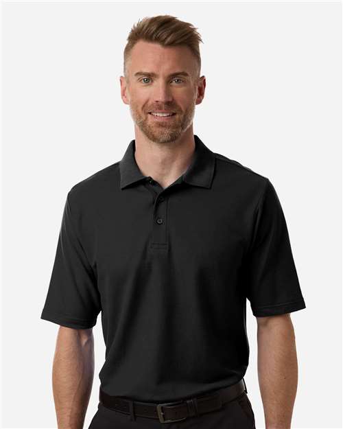 Men's Resolve CVC Performance Pique Polo - OnModelFront - B261A7503 - Black