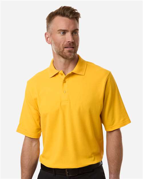 Men's Resolve CVC Performance Pique Polo - OnModelFront - B261A7123 - Campus Gold