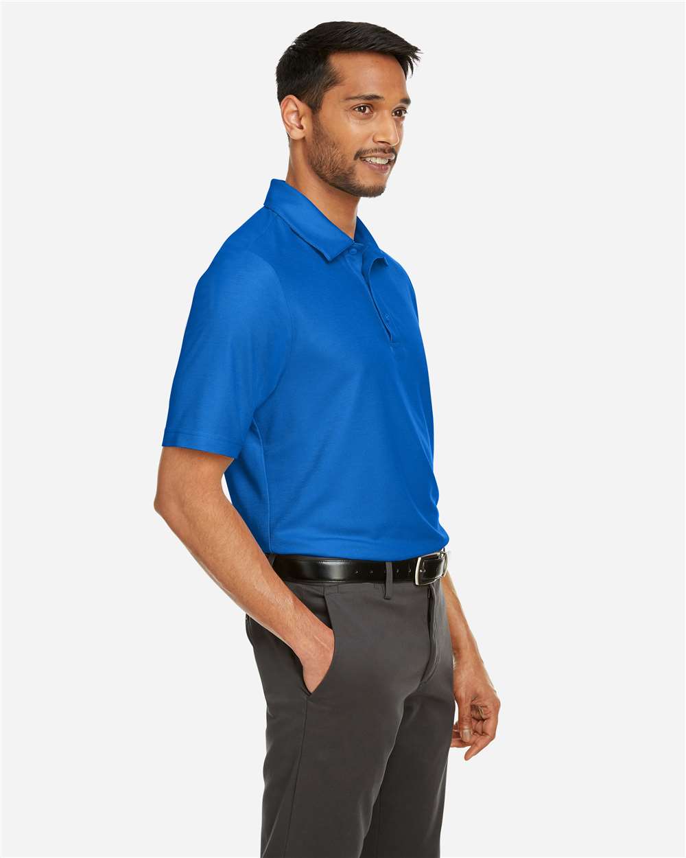 Men's Fusion ChromaSoft™ Pique Polo - OnModelSide - B275A7753 - True Royal