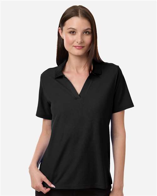 Women's Resolve CVC Performance Pique Polo - OnModelFront - B263A7502 - Black