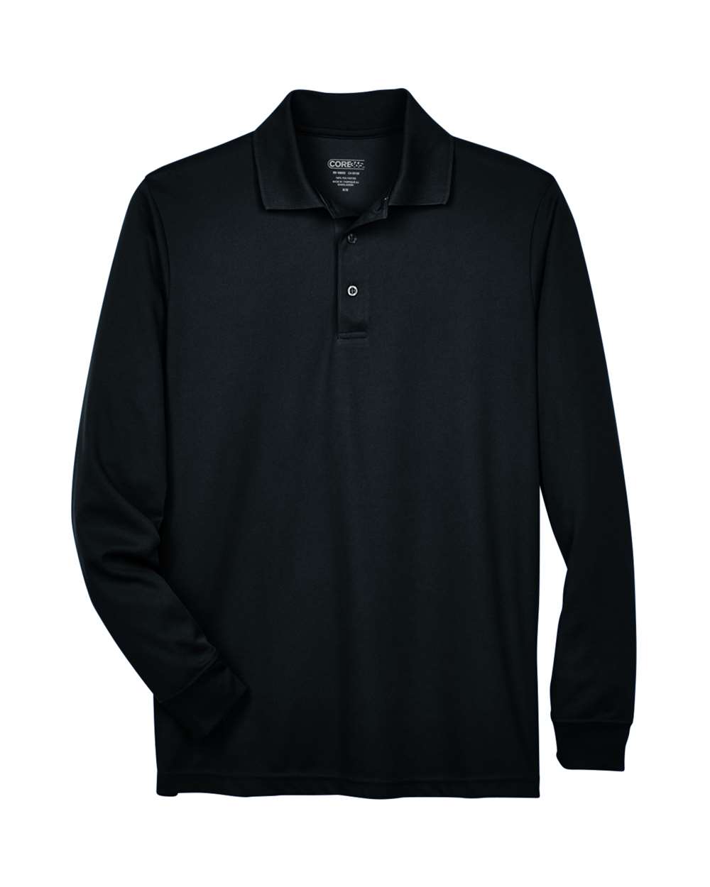 Men's Pinnacle Performance Long Sleeve Piqué Polo - Front - B237A7503 - Black