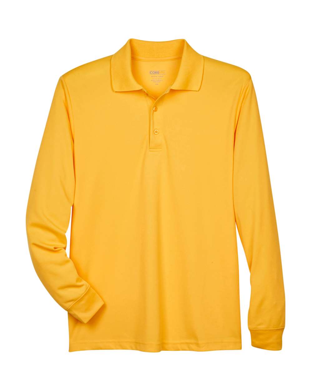 Men's Pinnacle Performance Long Sleeve Piqué Polo - Front - B237A7123 - Campus Gold