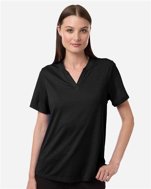 Women's Nova Performance Pique Polo - OnModelFront - B266A7502 - Black