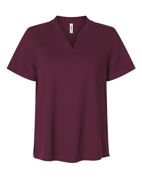 Women's Nova Performance Pique Polo - Front - B266A7532 - Burgundy