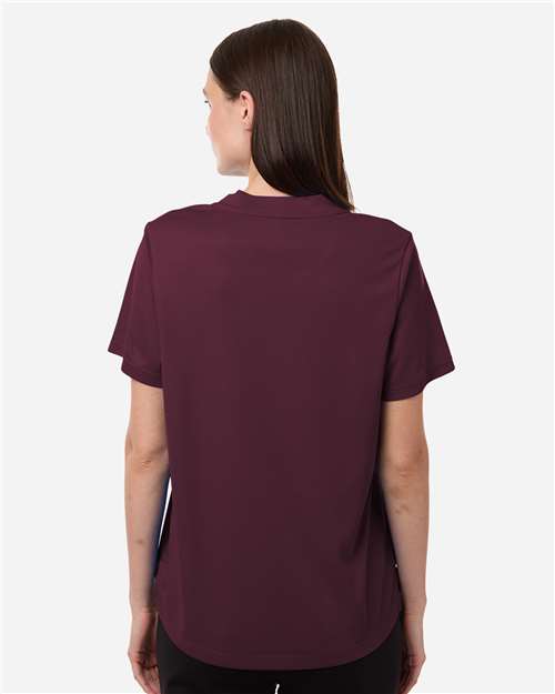 Women's Nova Performance Pique Polo - OnModelBack - B266A7532 - Burgundy