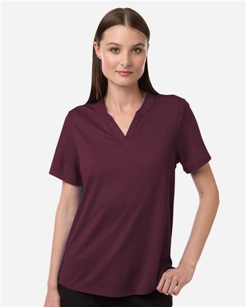 Women's Nova Performance Pique Polo - OnModelFront - B266A7532 - Burgundy