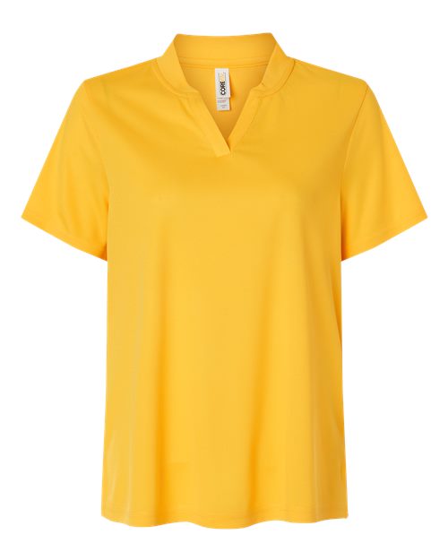 Women's Nova Performance Pique Polo - Front - B266A7122 - Campus Gold