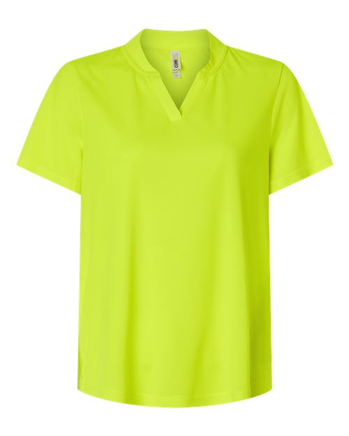 Women's Nova Performance Pique Polo - Front - B266A7162 - Safety Yellow