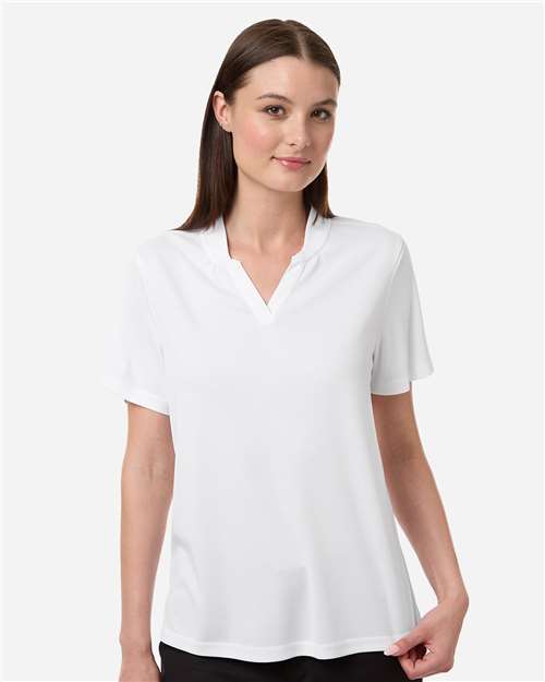 Women's Nova Performance Pique Polo - OnModelFront - B266A7002 - White