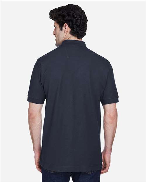 Men's Pima Piqué Polo - OnModelBack - B591B2654 - Navy