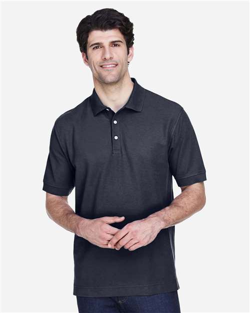 Men's Pima Piqué Polo - OnModelFront - B591B2654 - Navy