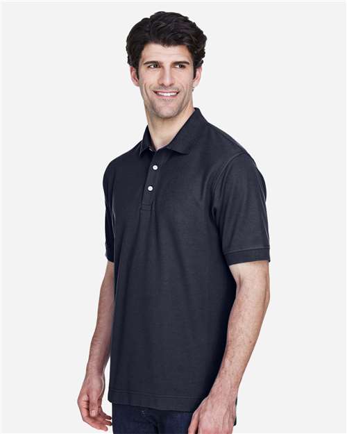 Men's Pima Piqué Polo - OnModelSide - B591B2656 - Navy
