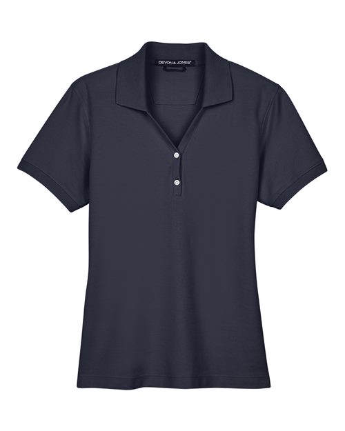 Women's Pima Piqué Polo - Front - B592B2658 - Navy