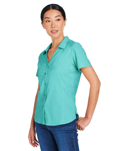 Women's Ultra UVP® Marina Shirt - OnModelSide - B293A7592 - Sea Glass