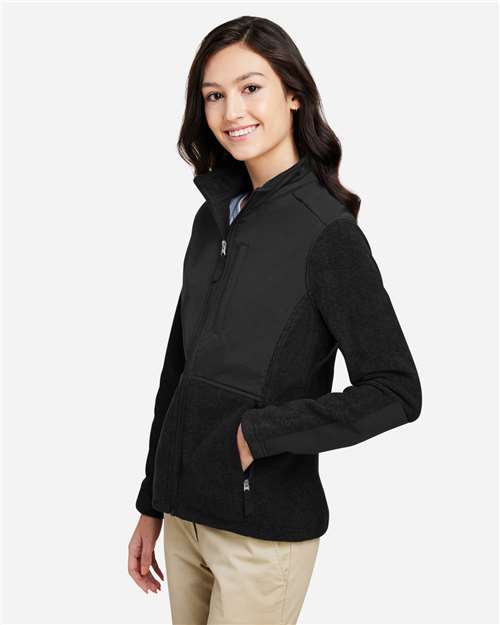 Women's Journey Summit Hybrid Full-Zip - OnModelSide - B325A7502 - Black/ Black