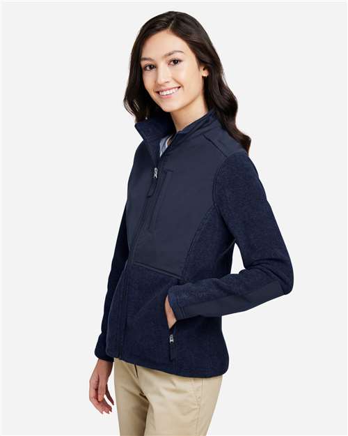 Women's Journey Summit Hybrid Full-Zip - OnModelSide - B325A7653 - Classic Navy/ Classic Navy