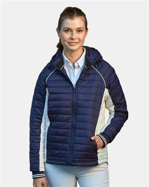 Women's Nautical Mile Hooded Puffer Jacket - styleImage