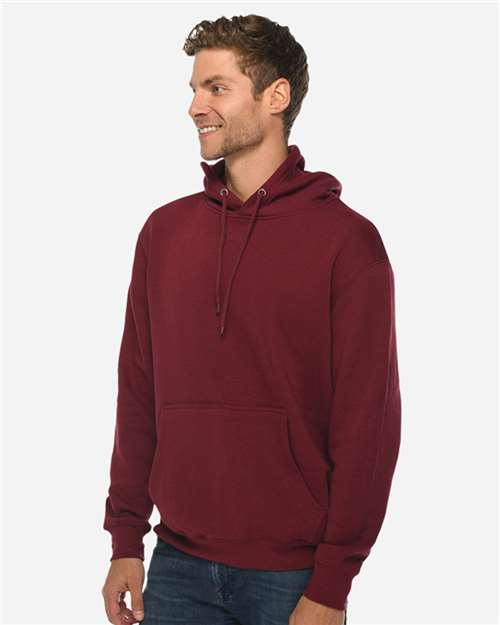 Unisex Premium Pullover Hooded Sweatshirt - OnModelSide - B487C9532 - Burgundy