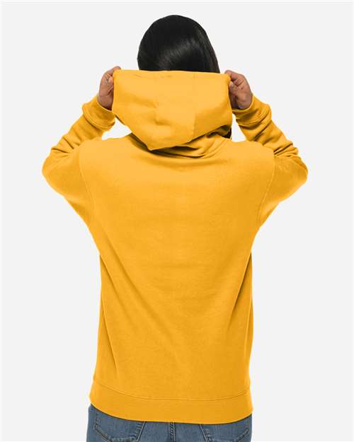 Unisex Premium Pullover Hooded Sweatshirt - OnModelBack - B487C9132 - Mustard