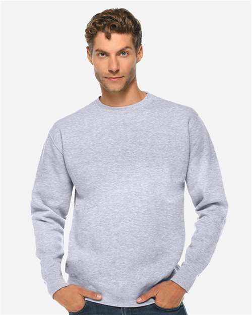 Unisex Premium Crewneck Sweatshirt - OnModelFront - B489C9098 - Heather Grey
