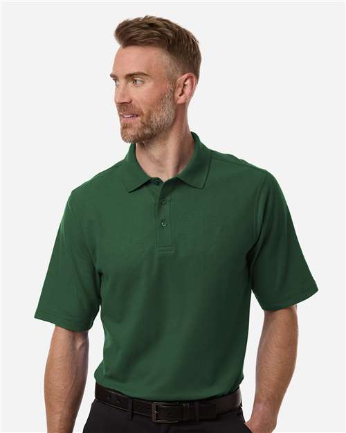 Men's Maverick CVC Pique Polo - OnModelFront - B185B9543 - Dark Green