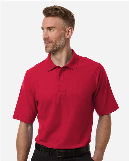 Men's Maverick CVC Pique Polo - OnModelFront - B185B9703 - Red