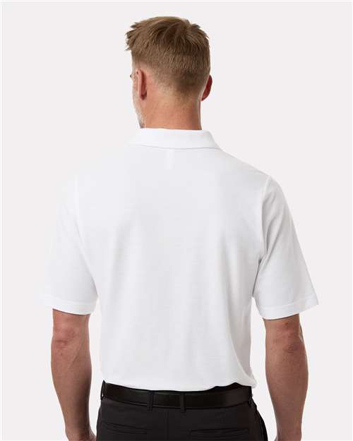 Men's Maverick CVC Pique Polo - OnModelBack - B185B9003 - White