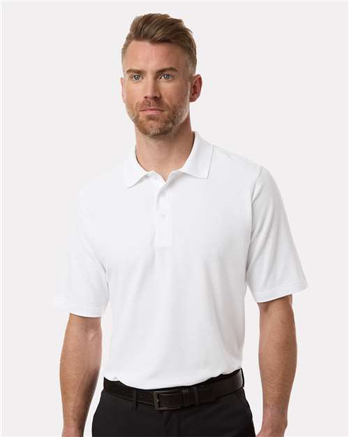 Men's Maverick CVC Pique Polo - OnModelFront - B185B9003 - White