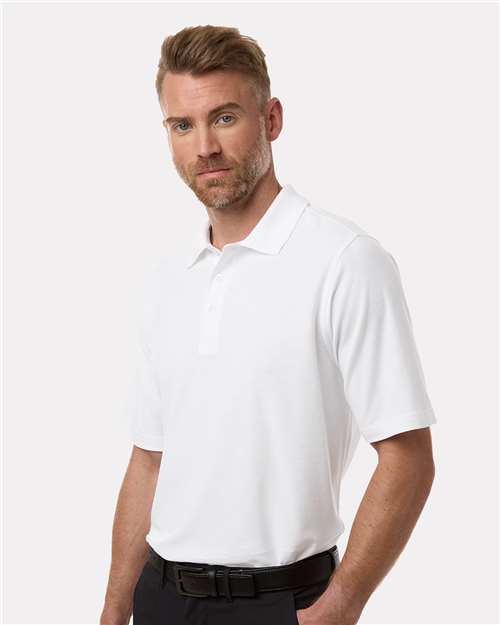 Men's Maverick CVC Pique Polo - OnModelSide - B185B9003 - White