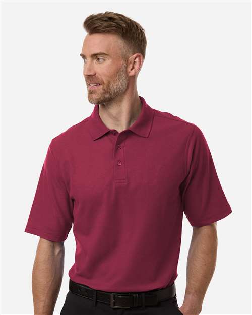 Men's Maverick CVC Pique Polo - OnModelFront - B185B9533 - Wine