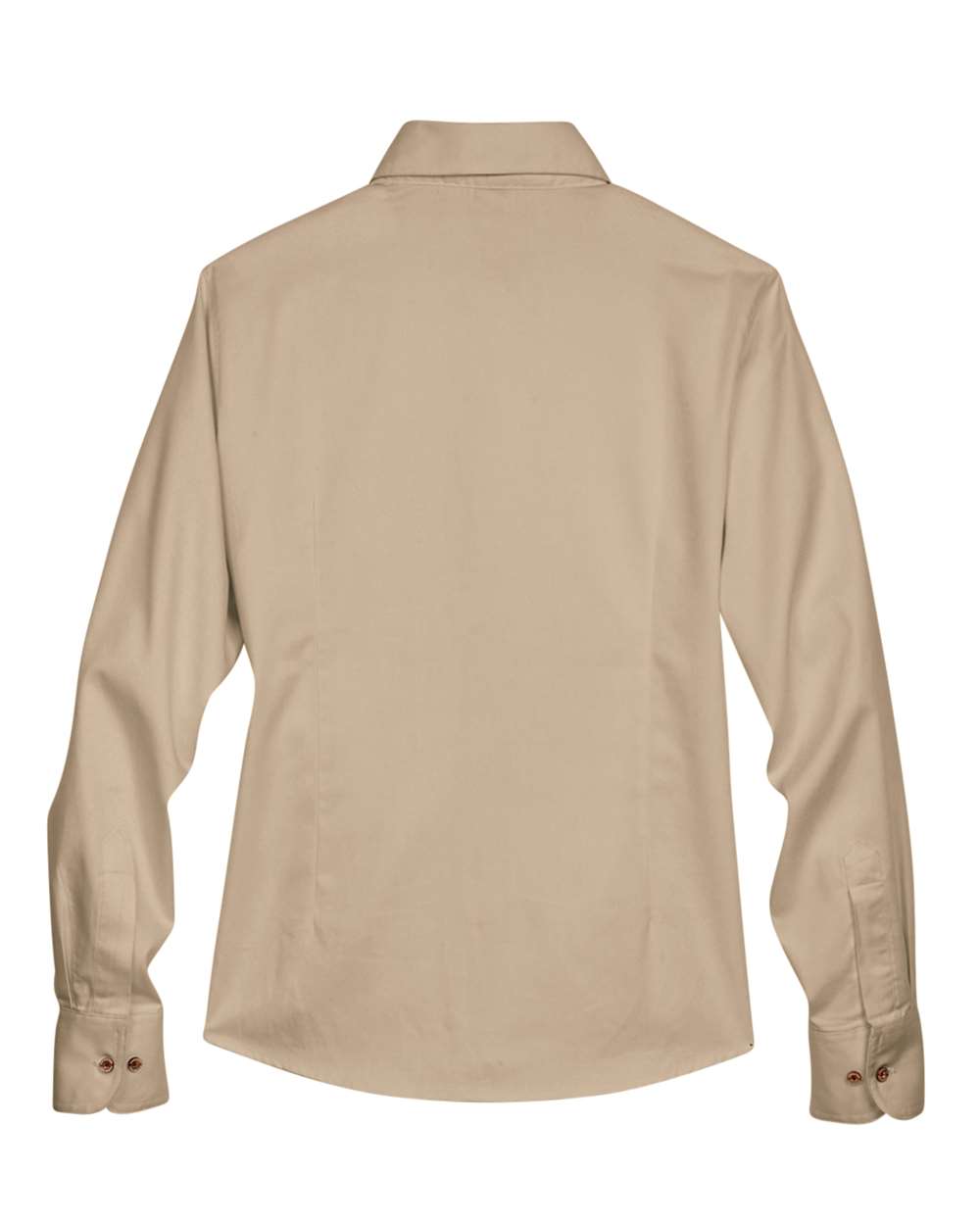 Women's Easy Blend™ Long Sleeve Twill Dress Shirt with Stain-Release - Back - B240B9122 - Stone