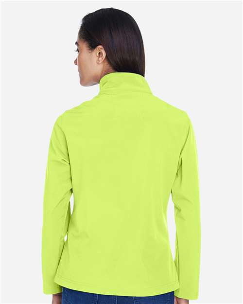 Women's Leader Soft Shell Jacket - OnModelBack - B743D9175 - Safety Yellow