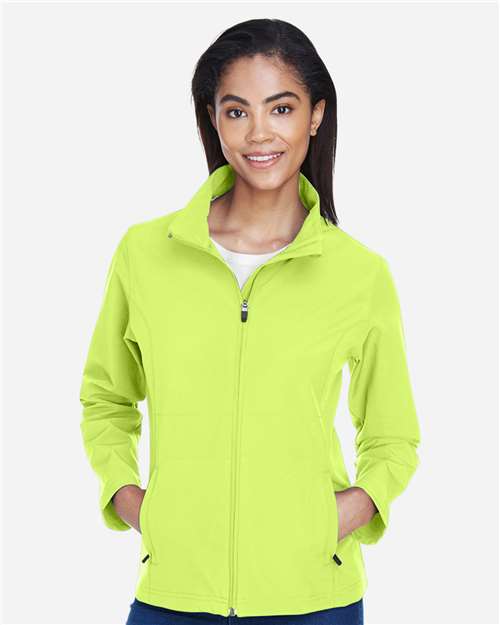 Women's Leader Soft Shell Jacket - OnModelFront - B743D9175 - Safety Yellow