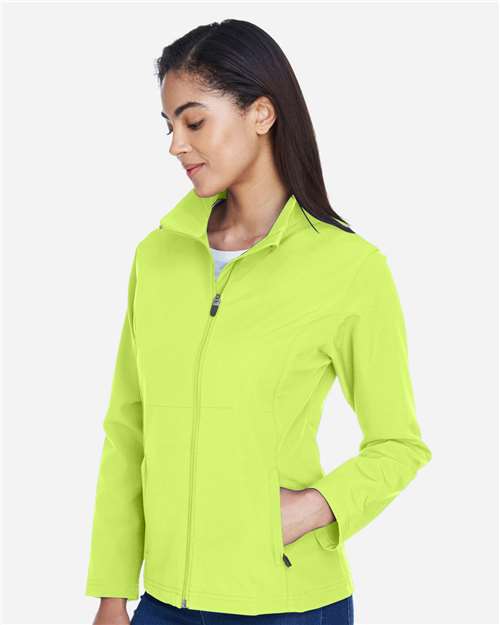Women's Leader Soft Shell Jacket - OnModelSide - B743D9175 - Safety Yellow