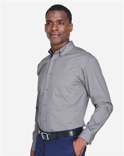 Men's Easy Blend™ Twill Shirt - OnModelSide - B236B9096 - Dark Grey