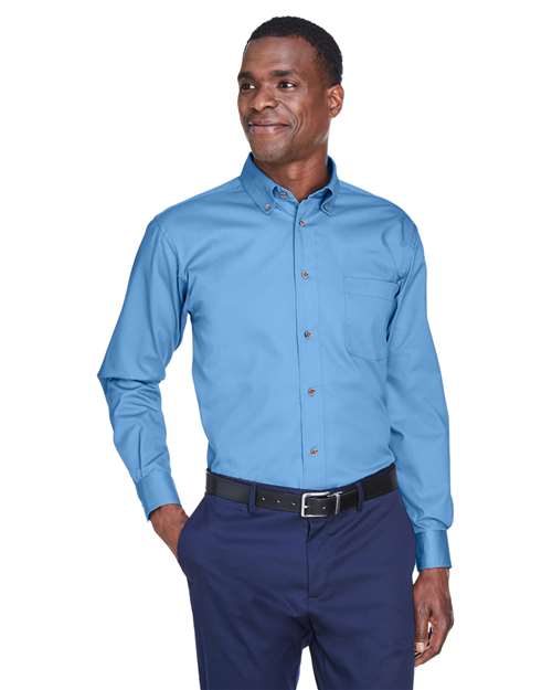 Men's Easy Blend™ Twill Shirt - OnModelFront - B236B9254 - Light College Blue
