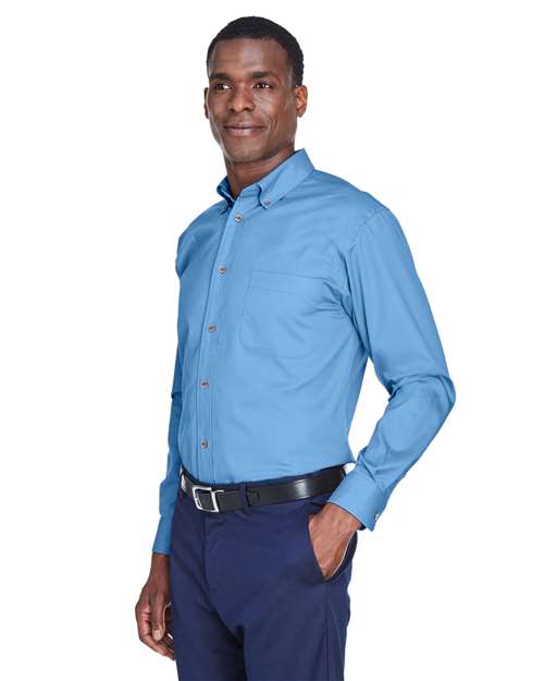 Men's Easy Blend™ Twill Shirt - OnModelSide - B236B9254 - Light College Blue