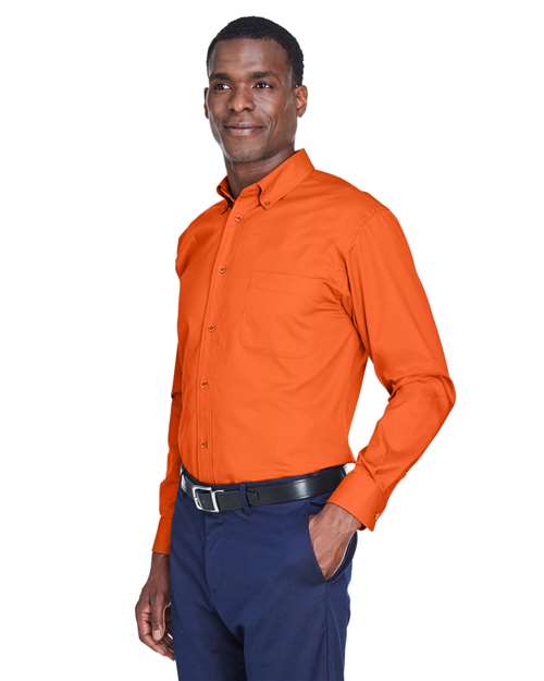 Men's Easy Blend™ Twill Shirt - OnModelSide - B236B9663 - Team Orange