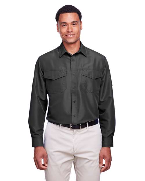 Men's Key West Performance Staff Shirt - OnModelFront - B257B9595 - Dark Charcoal