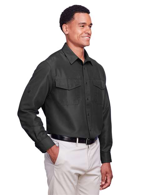 Men's Key West Performance Staff Shirt - OnModelSide - B257B9595 - Dark Charcoal