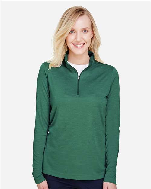 Women's Zone Sonic Heather Performance Quarter-Zip Pullover - OnModelFront - B702D9545 - Sport Forest Heather