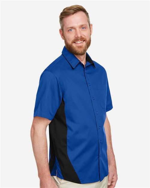 Men's Flash IL Colorblock Shirt - OnModelSide - B266B9753 - True Royal/ Black