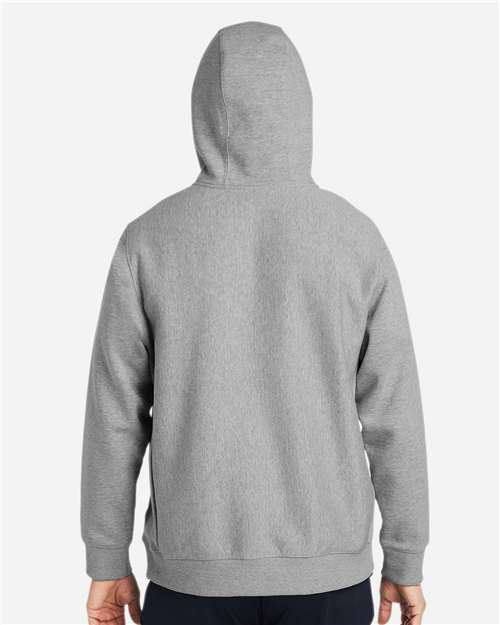 Unisex Zone HydroSport™ Heavyweight Quarter-Zip Hooded Sweatshirt - OnModelBack - B762D9102 - Athletic Heather