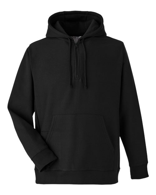 Unisex Zone HydroSport™ Heavyweight Quarter-Zip Hooded Sweatshirt - Front - B762D9502 - Black