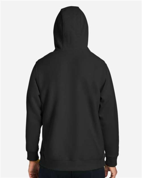 Unisex Zone HydroSport™ Heavyweight Quarter-Zip Hooded Sweatshirt - OnModelBack - B762D9502 - Black