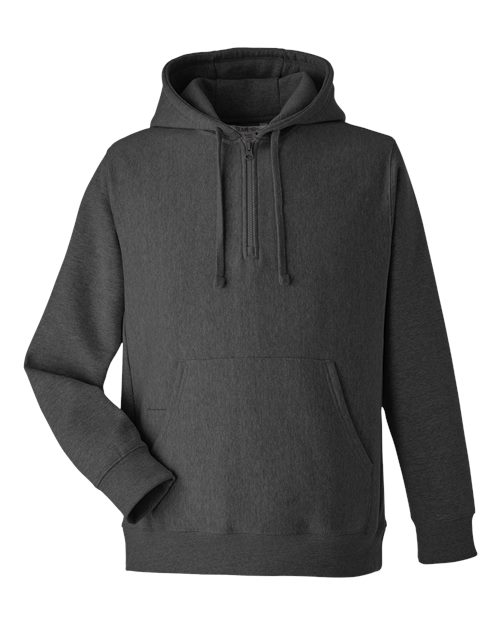 Unisex Zone HydroSport™ Heavyweight Quarter-Zip Hooded Sweatshirt - Front - B762D9024 - Dark Grey Heather